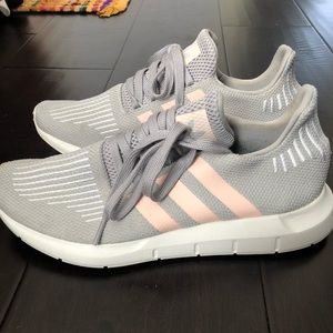 Adidas gray and pink sneakers